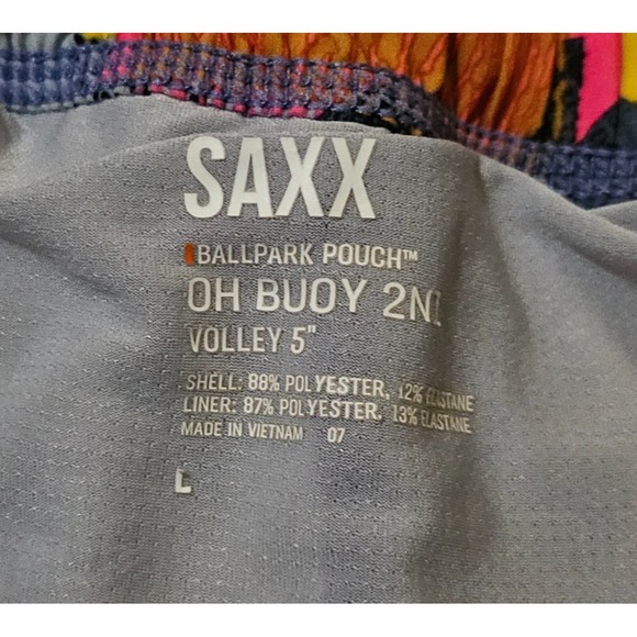 Saxx Ballpark Pouch Oh Buoy 2N1 Boardie Men's Sz Large Swim‎ Board Shorts Floral - Picture 2 of 5